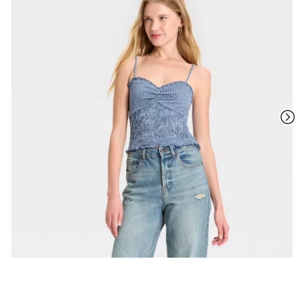 NWT Blue Gingham Women's Top